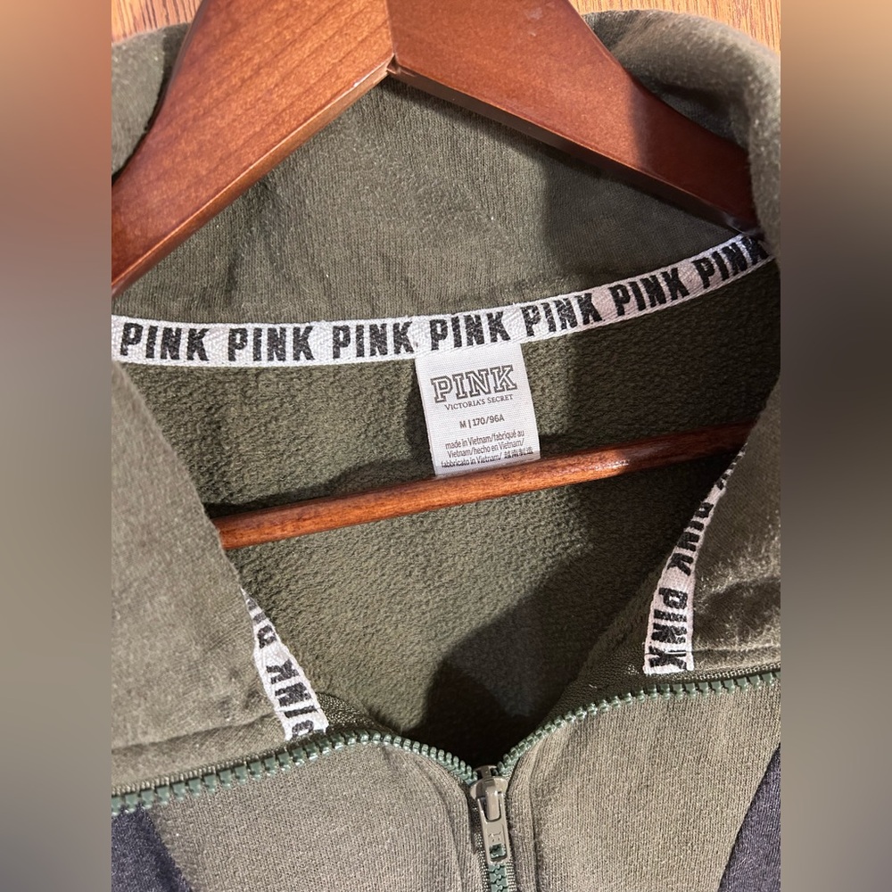 PINK Color Block Varsity Half Zip Sweatshirt - Picture 3 of 5
